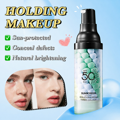 3-In-1 Color Corrector Primer, SPF 50 Sunscreen Isolation Cream, Oil Control & Moisturizing Skin Tone